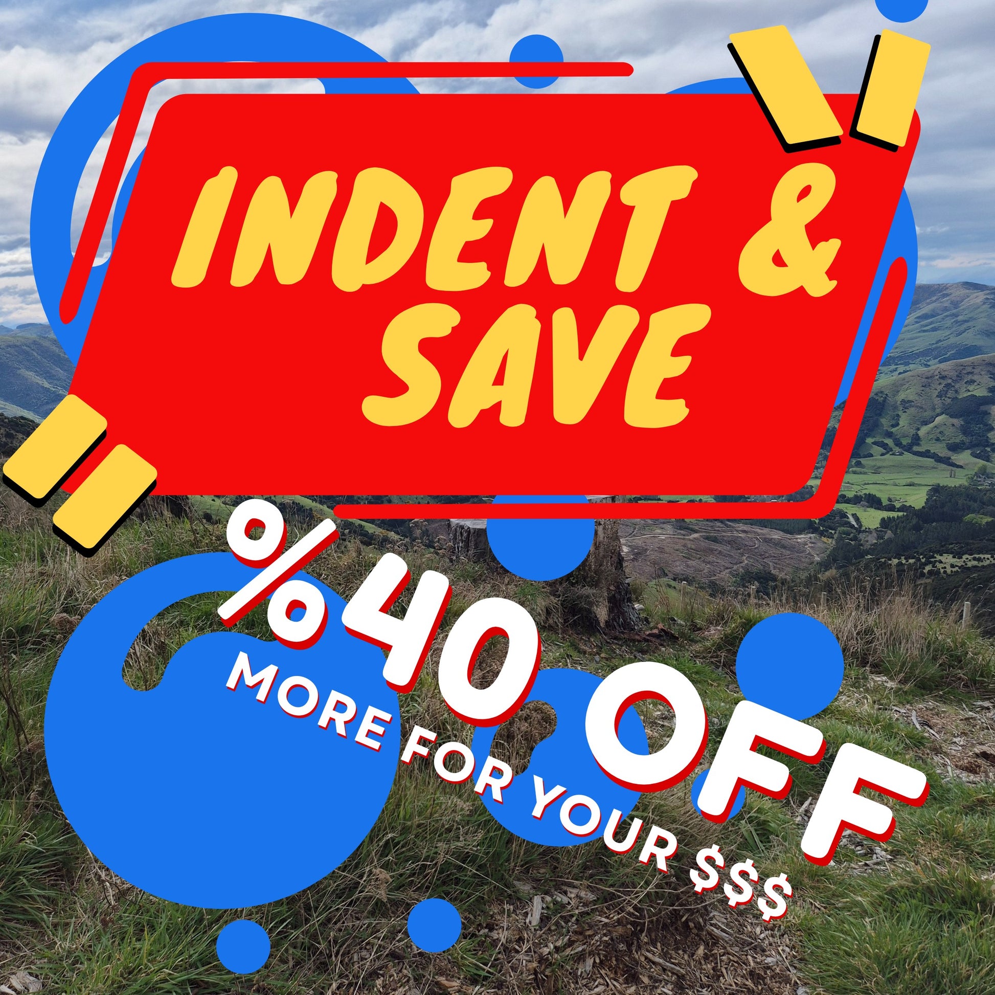 Promotional graphic to 'Indent & Save'  '40% Off' swim spas this month